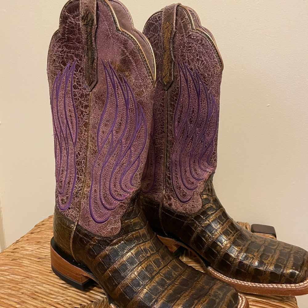 Ariat Purple and Brown Cowboy Boots